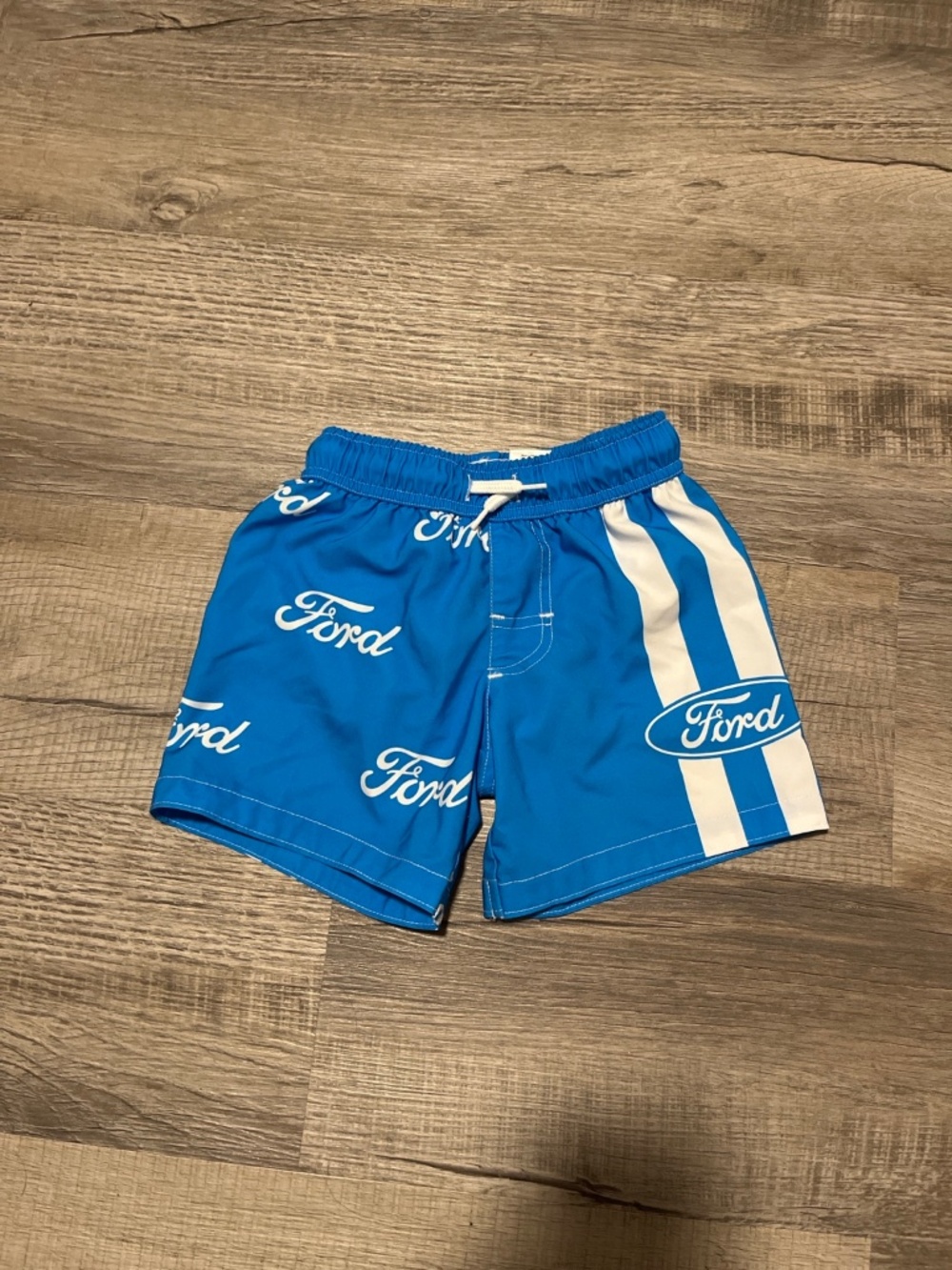 Ford Kids Blue Logo Swim Trunks Size 4/5